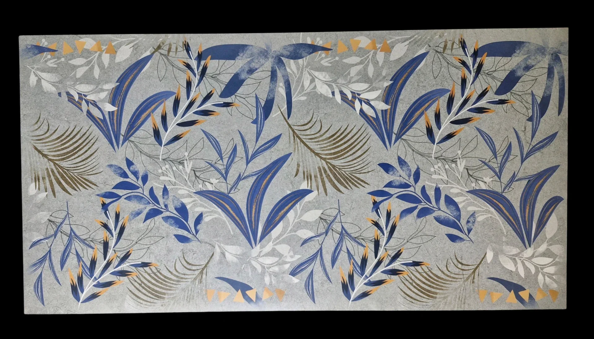 INDIGO LEAF STONE WALLPAPER  - thumb 2