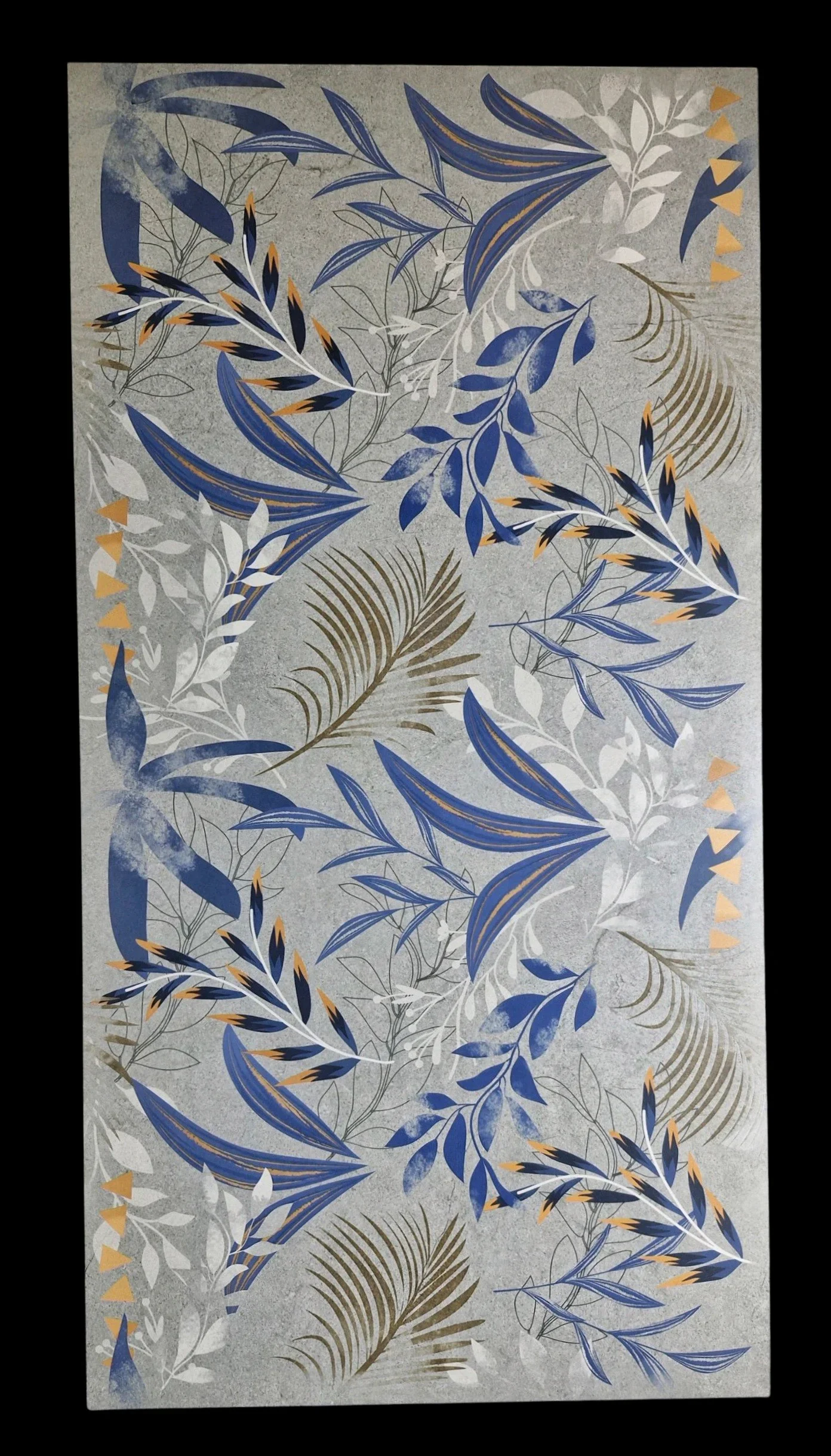INDIGO LEAF STONE WALLPAPER  - thumb 3